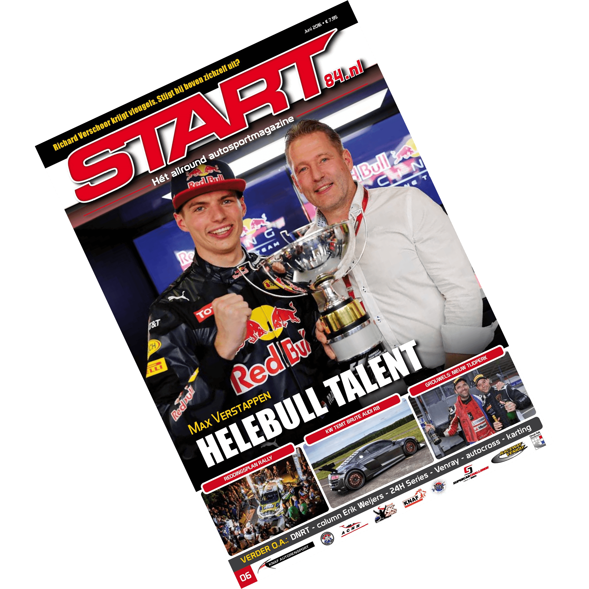 Cover: Start '84 Autosportmagazine juni 2016 Max en Jos Verstappen