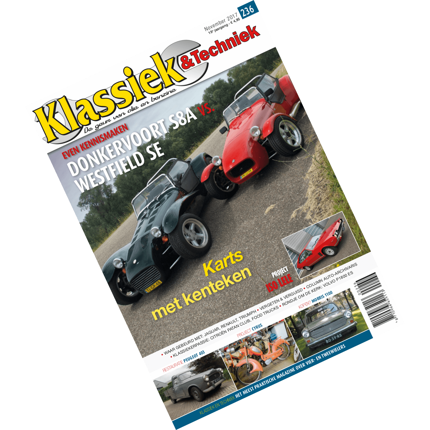 Cover van Klassiek en Techniek editie 236 van november 2017 met een artikel van Ralph Stoove over de Morris 1100 Glider