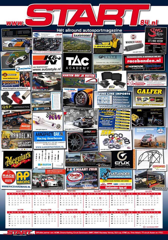 kalenderposter 2018 van START '84 autosportmagazine