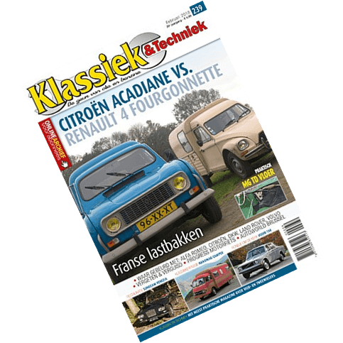 Cover van Klassiek en Techniek editie 238 van januari 2018 met artikelen van Ralph Stoove over de Mercedes Hanomag Hebo Camper en Mazda RX-7 FB series 2